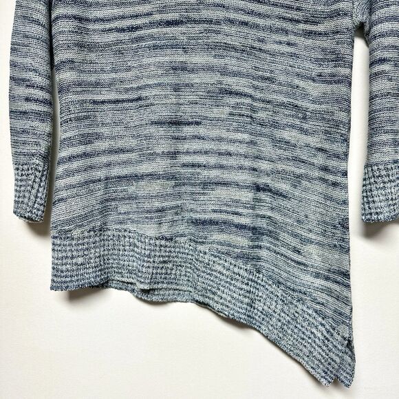 DressBarn Asymmetrical Women’s‎ Size Lg Blue Gray Knit Long 3/4 Sleeve Sweater - Picture 6 of 13